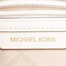Michael Kors White Leather Large Luisa Messenger Bag