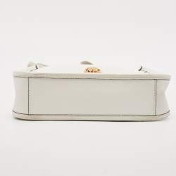 Michael Kors White Leather Large Luisa Messenger Bag