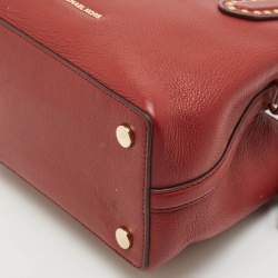 Pre Owned Michael Kors Red Leather Brooklyn Tote