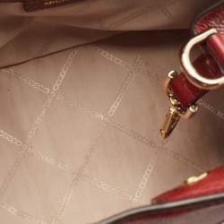 Pre Owned Michael Kors Red Leather Brooklyn Tote