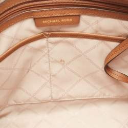 Michael Kors Brown Leather Large Jet Set Top Zip Tote