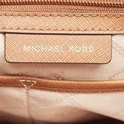 Michael Kors Brown Leather Large Jet Set Top Zip Tote