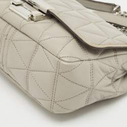Pre Owned Michael Kors Grey Leather Small Sloan Crossbody Bag