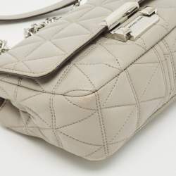 Pre Owned Michael Kors Grey Leather Small Sloan Crossbody Bag