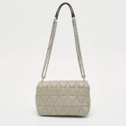Pre Owned Michael Kors Grey Leather Small Sloan Crossbody Bag