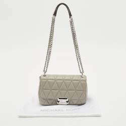 Pre Owned Michael Kors Grey Leather Small Sloan Crossbody Bag