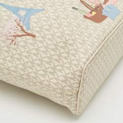 Pre Owned حقيبة يد توتس مايكل كورس جيت سيت قماش مغطى رمادي بتصميم مميز متوسطة