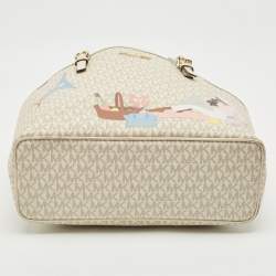 Pre Owned حقيبة يد توتس مايكل كورس جيت سيت قماش مغطى رمادي بتصميم مميز متوسطة