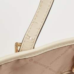 Pre Owned حقيبة يد توتس مايكل كورس جيت سيت قماش مغطى رمادي بتصميم مميز متوسطة