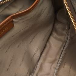 Michael Kors Brown Signature Coated Canvas and Leather Jet Set Crossbody Bag