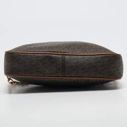 Michael Kors Brown Signature Coated Canvas and Leather Jet Set Crossbody Bag