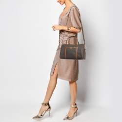 Michael Kors Brown Signature Coated Canvas and Leather Jet Set Travel Duffel bag