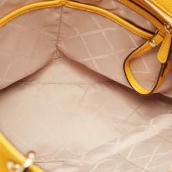 Pre Owned Michael Kors Mustard Canvas and Leather Amy Tote