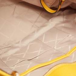 Pre Owned Michael Kors Mustard Canvas and Leather Amy Tote