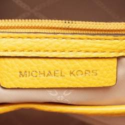 Pre Owned Michael Kors Mustard Canvas and Leather Amy Tote