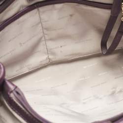 Pre Owned Michael Kors Purple Leather Medium Jet Set Tote
