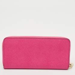 Michael Kors Fuchsia Leather Jet Set Zip Around Wallet