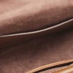 Michael Kors Brown Croc Embossed Leather Small Greenwich Crossbody Bag