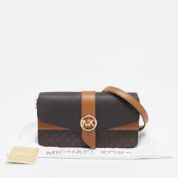 Michael Kors Brown Signature Coated Canvas Medium Greenwich Top Handle Bag