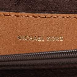Michael Kors Brown Signature Coated Canvas Medium Greenwich Top Handle Bag