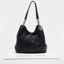 Michael Kors Black Leather Large Lillie Shoulder Bag