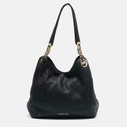 Michael Kors Black Leather Large Lillie Shoulder Bag