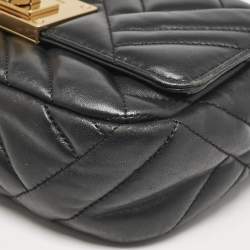 Michael Kors Black Quilted Leather Small Vivianne Flap Shoulder Bag