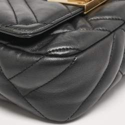 Michael Kors Black Quilted Leather Small Vivianne Flap Shoulder Bag
