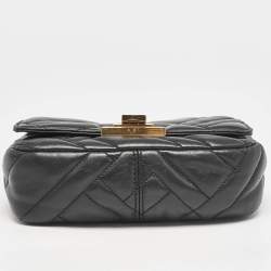 Michael Kors Black Quilted Leather Small Vivianne Flap Shoulder Bag