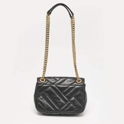 Michael Kors Black Quilted Leather Small Vivianne Flap Shoulder Bag