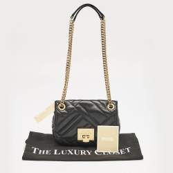 Michael Kors Black Quilted Leather Small Vivianne Flap Shoulder Bag