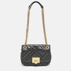 Michael Kors Black Quilted Leather Small Vivianne Flap Shoulder Bag