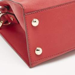 Michael Kors Red Leather Hamilton North South Tote