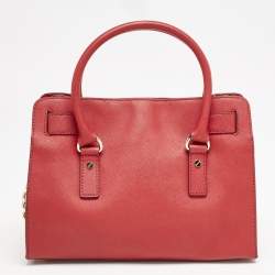 Michael Kors Red Leather Hamilton North South Tote