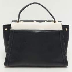 Pre Owned Michael Kors Admiral/Optic Leather Medium Graphic Logo Whitney Top Handle Bag