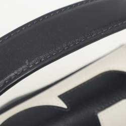 Pre Owned Michael Kors Admiral/Optic Leather Medium Graphic Logo Whitney Top Handle Bag