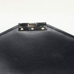 Pre Owned Michael Kors Admiral/Optic Leather Medium Graphic Logo Whitney Top Handle Bag