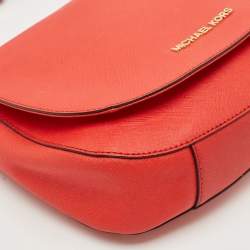 Michael Kors Red Leather Hamilton Messenger Bag