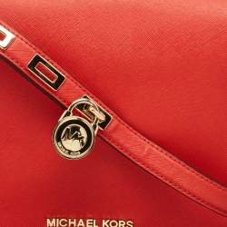 Michael Kors Red Leather Hamilton Messenger Bag
