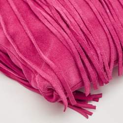 Michael Kors Pink Suede Billy Fringe Messenger Bag