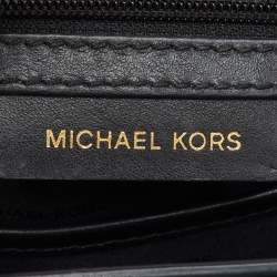 Michael Kors Black Leather Large Delfina Flap Saddle Bag