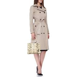 Michael Kors Cream Python Embossed Leather Small Mercer Tote