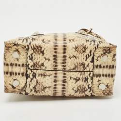 Michael Kors Cream Python Embossed Leather Small Mercer Tote