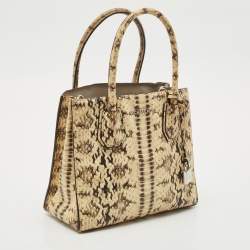 Michael Kors Cream Python Embossed Leather Small Mercer Tote