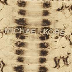 Michael Kors Cream Python Embossed Leather Small Mercer Tote