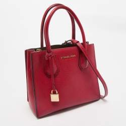 Michael Kors Red Leather Small Mercer Tote