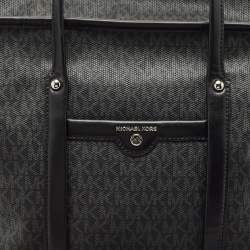 Michael Kors Black Signature Coated Canvas Large Beck Tote