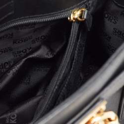 Michael Kors Black Saffiano Leather Medium Hamilton Tote
