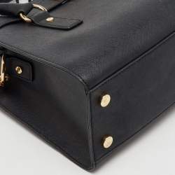 Michael Kors Black Saffiano Leather Medium Hamilton Tote