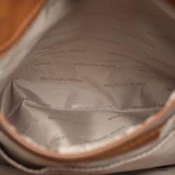 Michael Kors Brown Coated Canvas Jet Set Tote